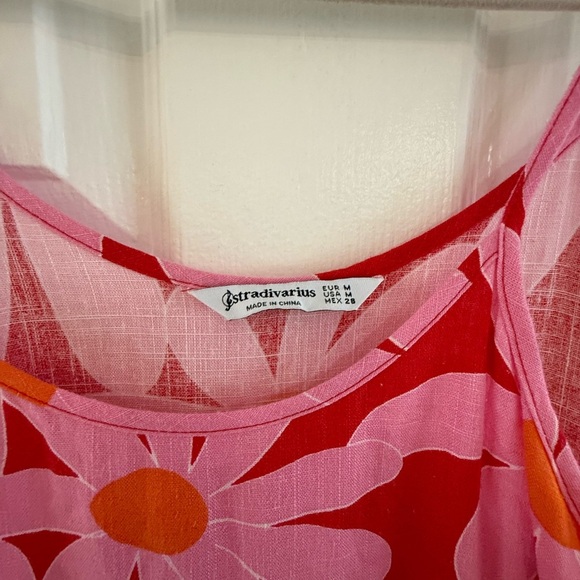 Stradivarius Vibrant Pink and Red Floral Top - Picture 2 of 3